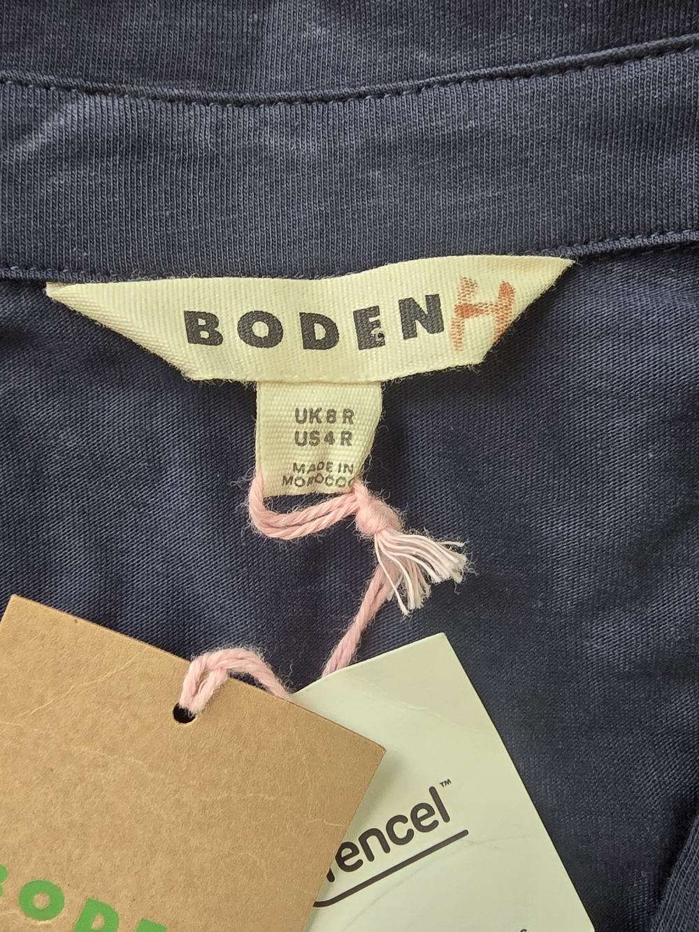 Boden Navy Solid Collared Long Sleeve Belted Tie Knit Midi Dress Chic Size 4 NEW - Picture 6 of 8